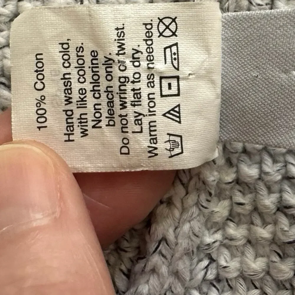 Madewell Womens XXS Memento Open Front Fringe Cardigan 100% Cotton Gray Textured - Picture 7 of 12